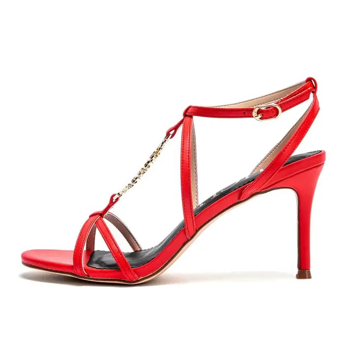 CHCH Sandales à talons à lanières pour femme à lacets et bout ouvert carré à nouer Sandales à talons