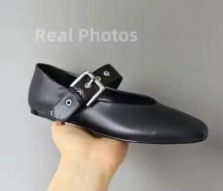 2025 nouvelle tendance femmes ballerines printemps été crin chaussures élégantes dames boucle vache 