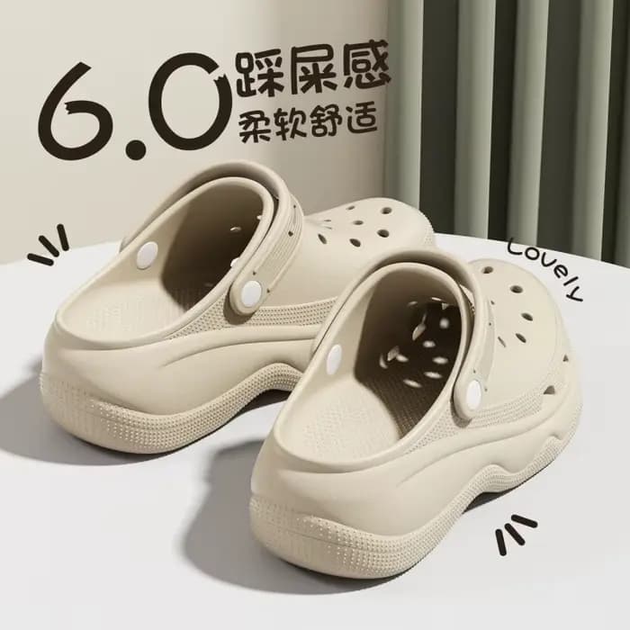 Sandales pour femmes à semelle épaisse style Crocs, décontractées, pour la plage, le travail (pour i