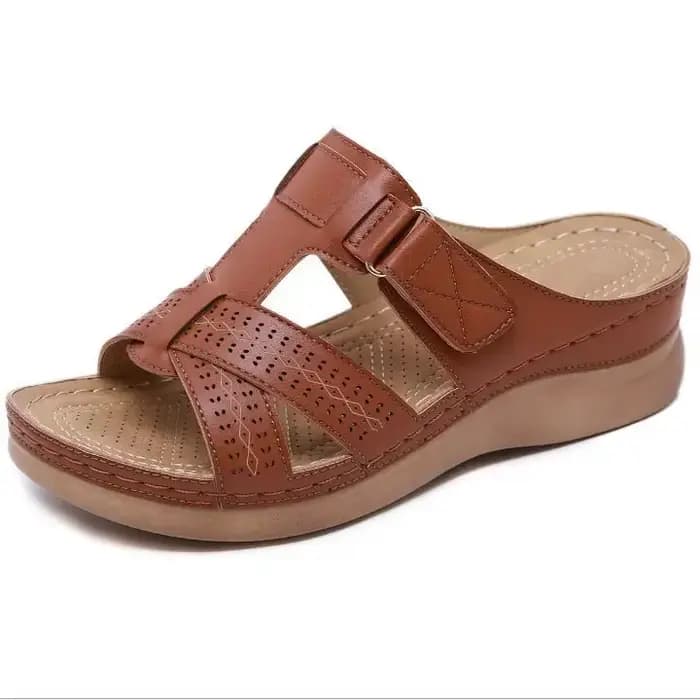 Sandales orthopédiques à bout ouvert pour femmes, chaussures d'été à talons compensés, Vintage, anti