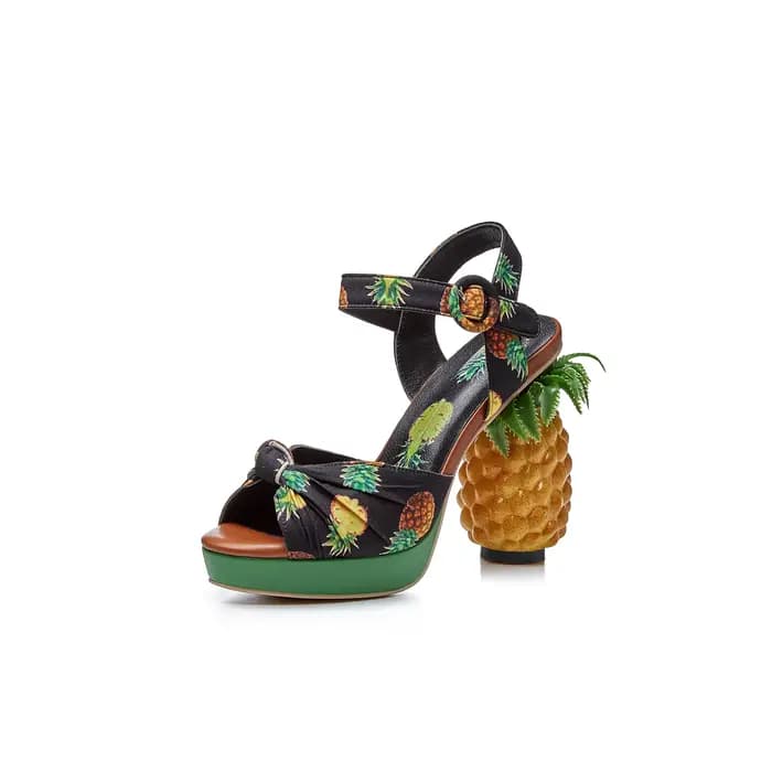 Dilalula 2026 Unique Super sandales à talons hauts femmes Peep orteil ananas imprimé chaussures de f