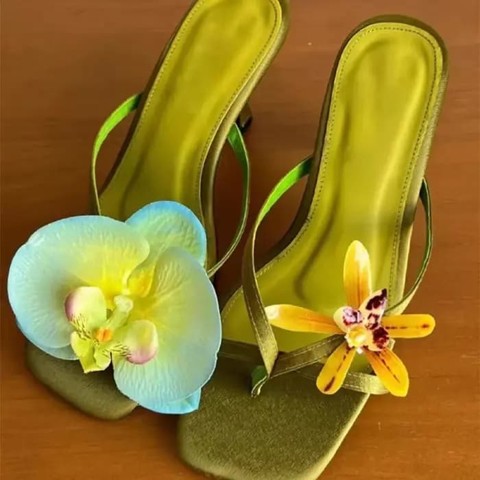 Sandales à fleurs pour femmes, marque de luxe, pantoufles d'été à Clip, Cool, voyage, plage, pratiqu