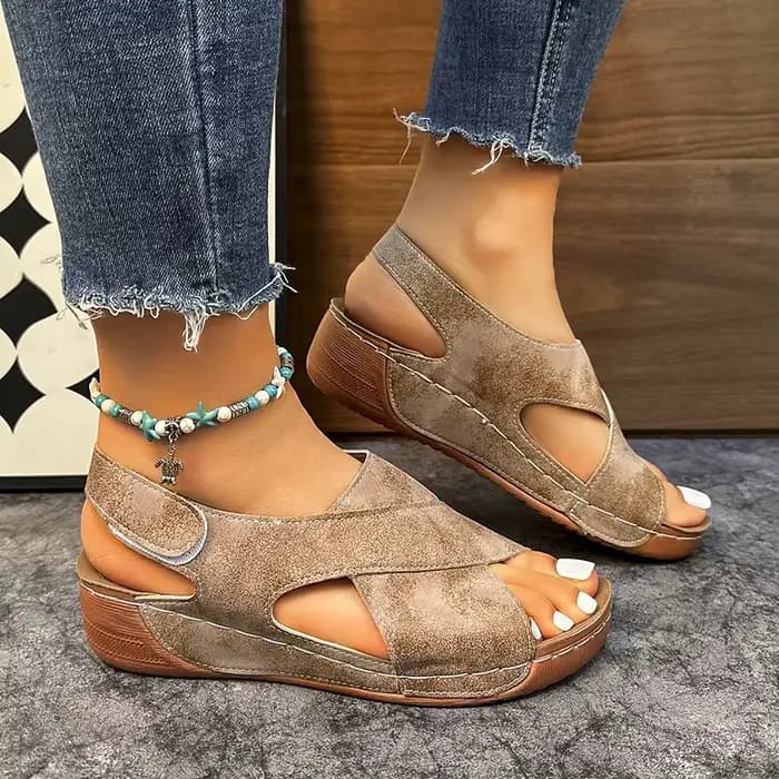 Sandales femme talons souples sandales femmes Peep Toe chaussures d'été chaussures à talons compensé
