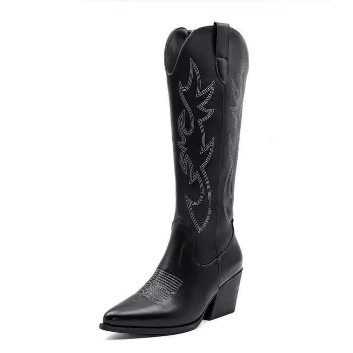 Chaussures pour femmes nouvelles bottes de Cowboy occidentales brodées femmes automne bout pointu ta