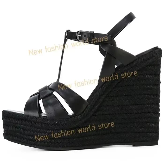 Chaussures à talons compensés à boucle et à plateforme pour femmes, sandales punk, sandales gothique