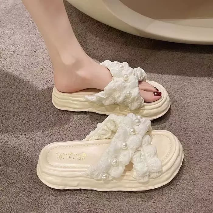 Sandales compensées d'été 2026 pour femmes - Claquettes de plage à semelle épaisse, mules tendance à