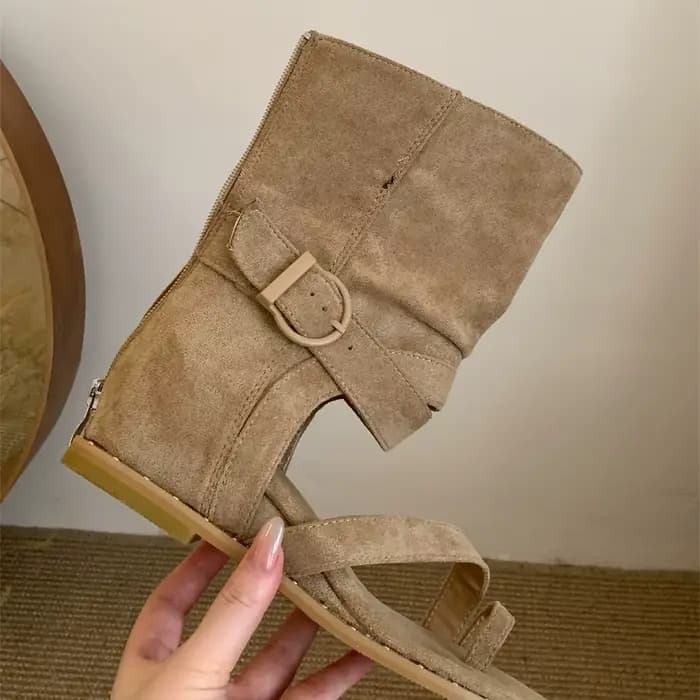 Sandales et bottes courtes polyvalentes pour femmes, collection été 2026, bottines tendance à bout o