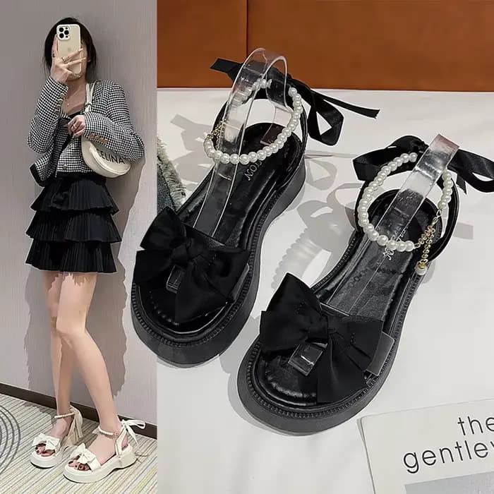 Sandales de vacances style princesse pour femme, nouvelle collection été 2026, avec nœud papillon, t