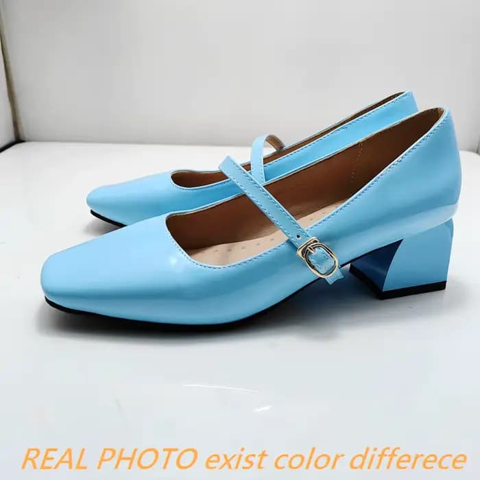 Girseaby-Escarpins rétro à talon carré, chaussures Mary Janes, US20, noir, rouge, abricot, bleu, jau