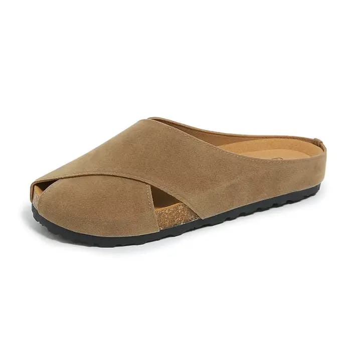 Sandales plates de Style Rome pour femmes, sans lacet, matériau troupeau doux, couverture des orteil