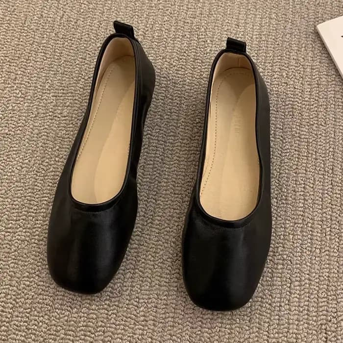 Chaussures plates à enfiler peu profondes pour femmes, ballerines souples, Parker rond, rouge, jaune