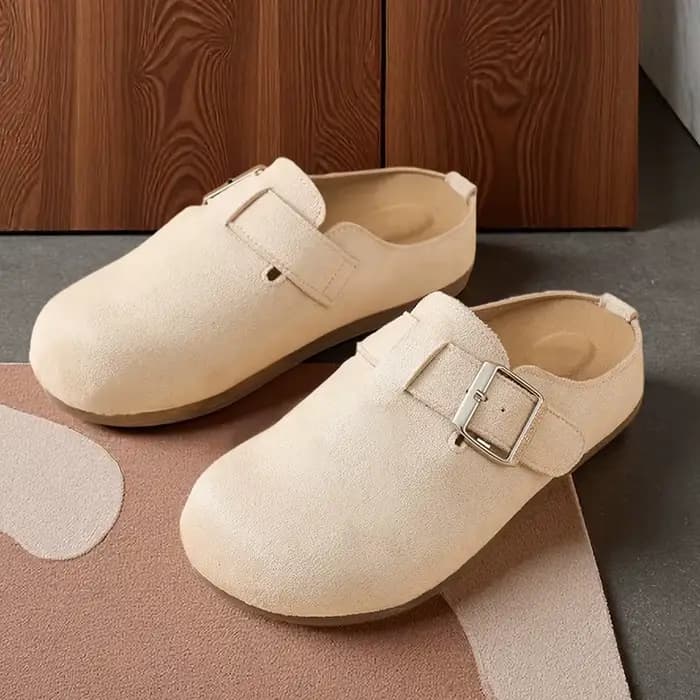 Mules en daim à plateforme pour femme, avec boucle réglable, 2026, Chaussures de luxe pour femme, Sa