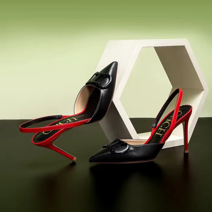 Chaussures simples classiques à talons hauts pour femmes, Design à bout pointu, couleur Pure, polyva