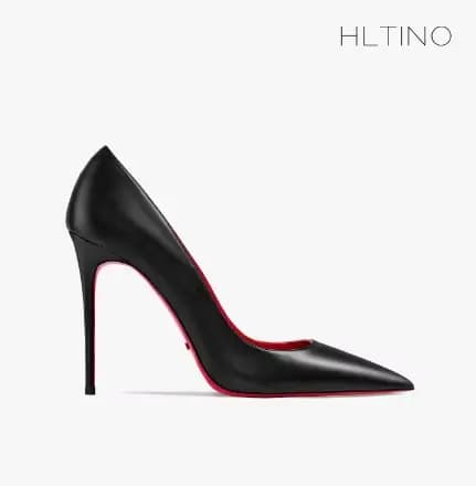 HLTINO Sexy chaussures à fond rouge 12 cm femmes escarpins à talons hauts avec finition mate printem