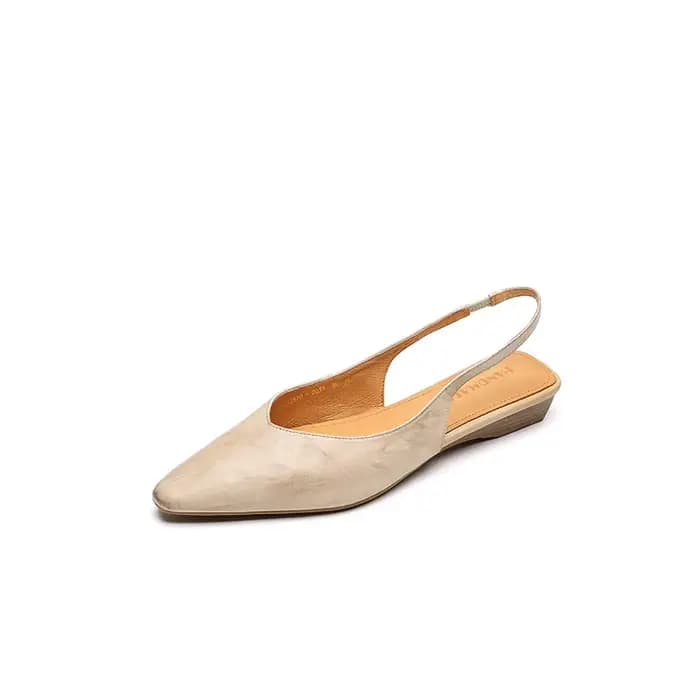 2025 nouveau été femmes Mules en cuir véritable femmes chaussures bout pointu talon bas couverture o