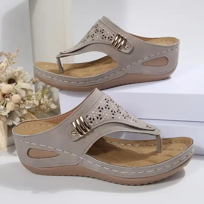 Sandales orthopédiques décontractées pour femmes, chaussures de plage respirantes à fond épais, conf