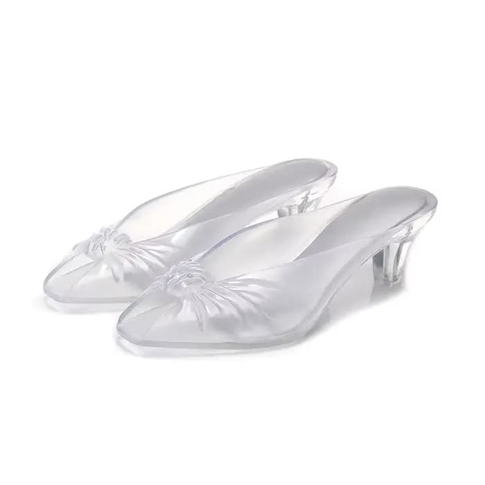 Sandales à talons bas élégantes de style français pour femme, chaussures en gelée scintillantes, mul