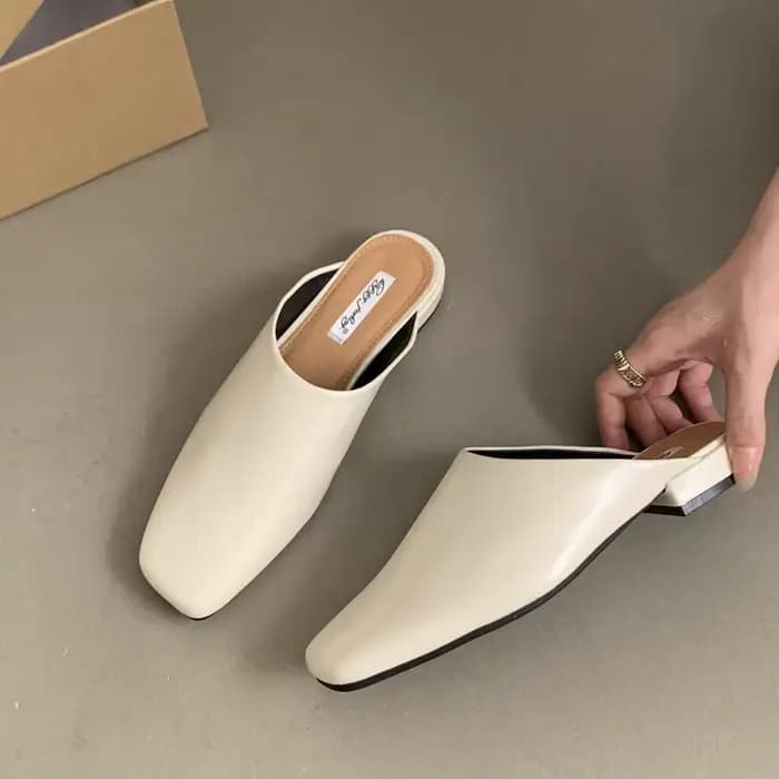 Bailamos nouvelle marque femmes pantoufle mode bout rond sans lacet Mules chaussures doux talon plat