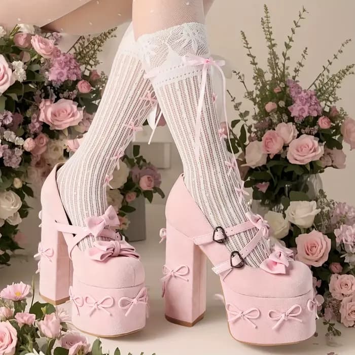 Femmes Mary Jane talons noir plate-forme talons épais Goth plate-forme chaussures gros talon haut Ma