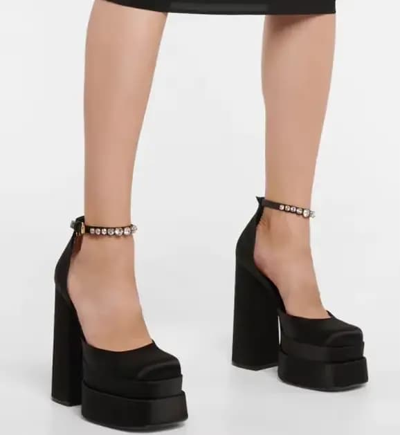 Escarpins rétro Mary Janes à talons épais pour femmes, sandales à plateforme, robe de soirée de mari