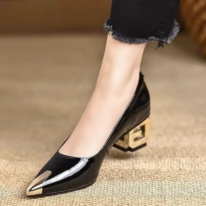 Chaussures basses pour femmes, escarpins à talons bas, classiques, bout en métal, chaussures de bure
