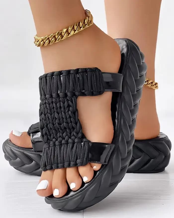 Sandales à Semelles Compensées pour Femme, Chaussures de Mariage Confortables et Habillées