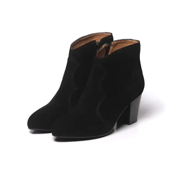 Cheville femmes bottes bout pointu côté fermeture éclair talons épais noir chameau décontracté burea