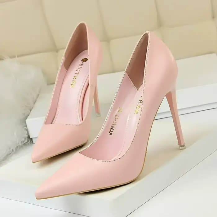 Escarpins pour femmes 7.5cm 10.5cm talons hauts en cuir souple chaussures simples peu profondes chau