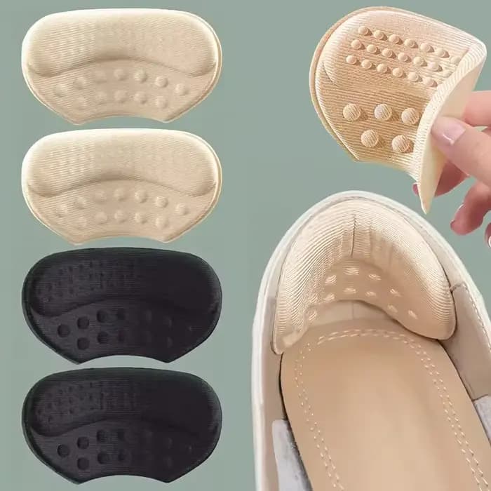Coussinets de talon auto-adhésifs, 4 pièces, Beige/noir/marron, antidérapants et prévention des ampo