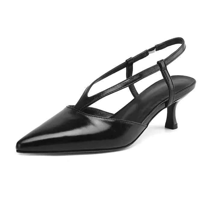 Sandales d'été en cuir véritable pour femmes, tendance, Sexy, bout fermé, lanière en T, talons hauts
