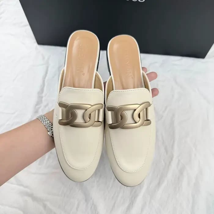 Chaussures plates carrées pour femmes, mules design à la mode, Parker JOBackless, été, extérieur et 