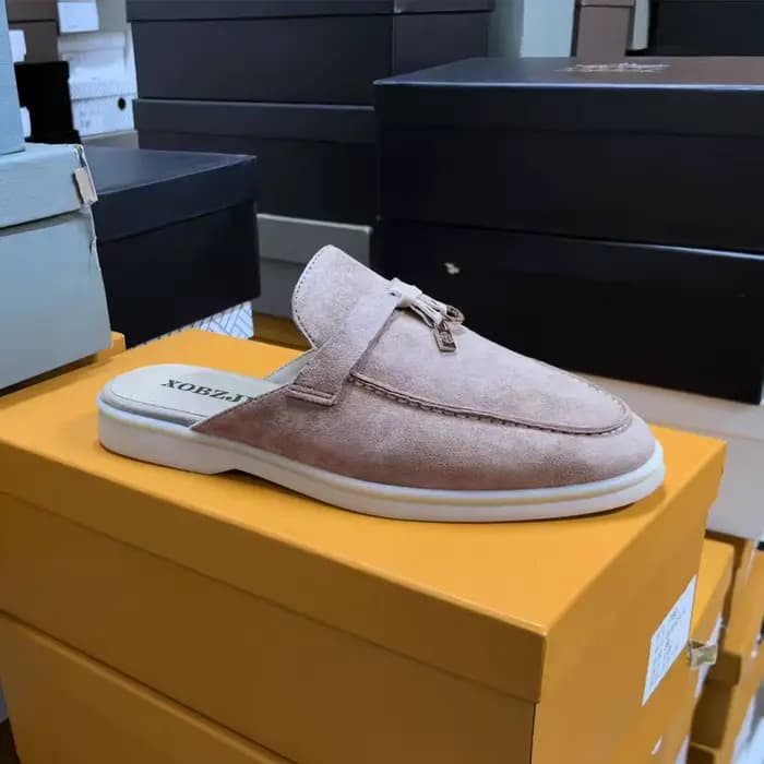 Nouvelle Collection – Mules Plates en Daim pour Femme – Confortables et Tendance – Chaussures Décont