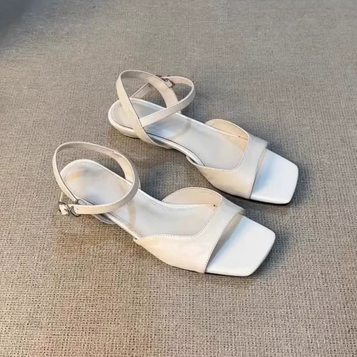 Sandales d'été 2026 pour femmes à talon bas - En cuir tendance, idéales pour le bureau et les sortie