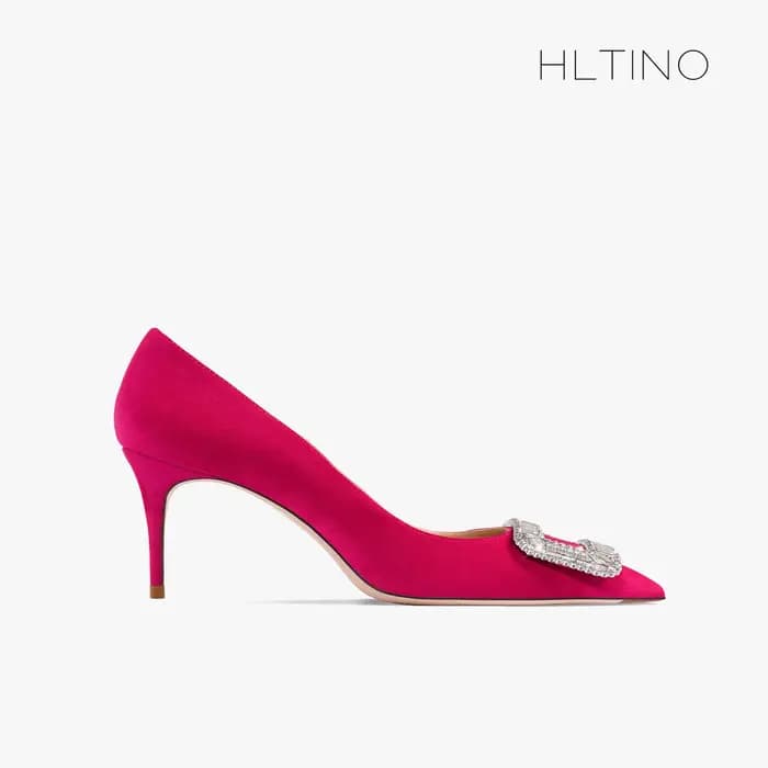 2025 Nouveau Rose rouge daim bout pointu talons hauts Stiletto femmes chaussures à talons de mariage