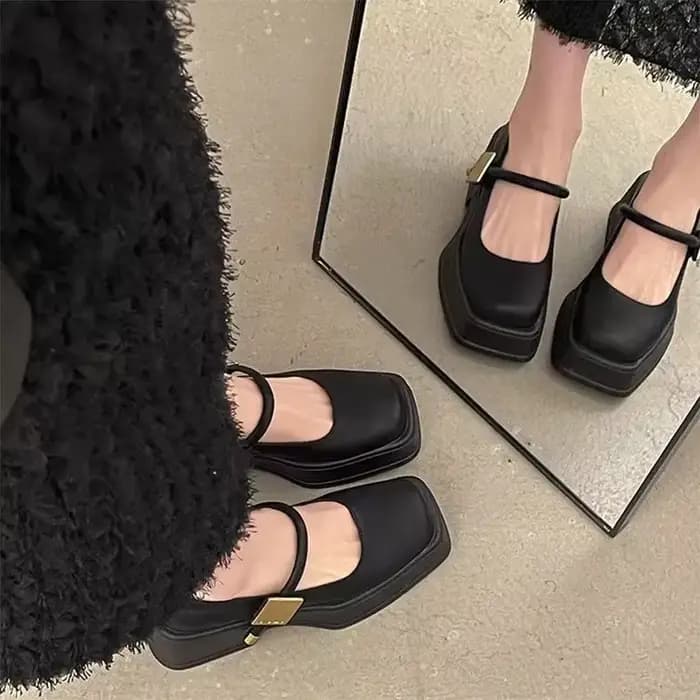 Escarpins à talons carrés pour femmes, chaussures de bureau décontractées, élégantes, de haute quali