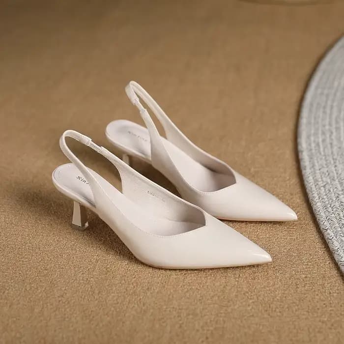 Sandales élégantes à talons hauts pour femmes, chaussures à lanières arrière, robe de bureau, escarp