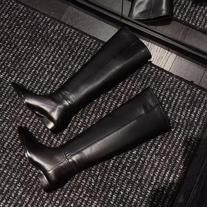 Aucegi Bottes hautes confortables à bout rond pour femme, nouvelle collection printemps-automne, tal