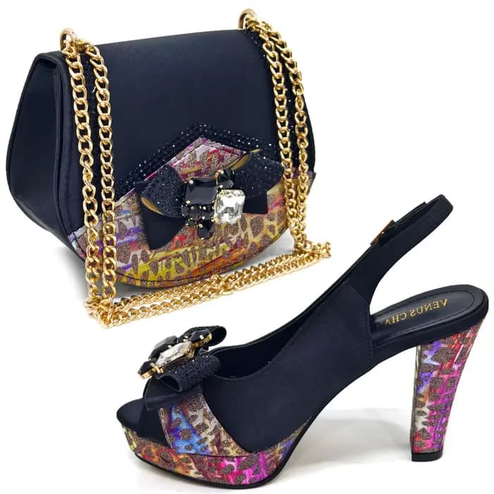 Doershow-Chaussures Italiennes Roses Avec Sac, Ensemble De Chaussures Et Sacs De Haute Qualité, Pour