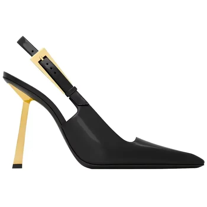 Escarpins à talons aiguilles pointus en cuir verni pour femmes, sandales mules de styliste, élégante
