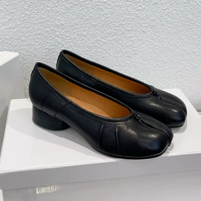 Talons hauts plissés en peau de mouton de 3cm, nouvelles chaussures à bout fendu pour femmes, mode p