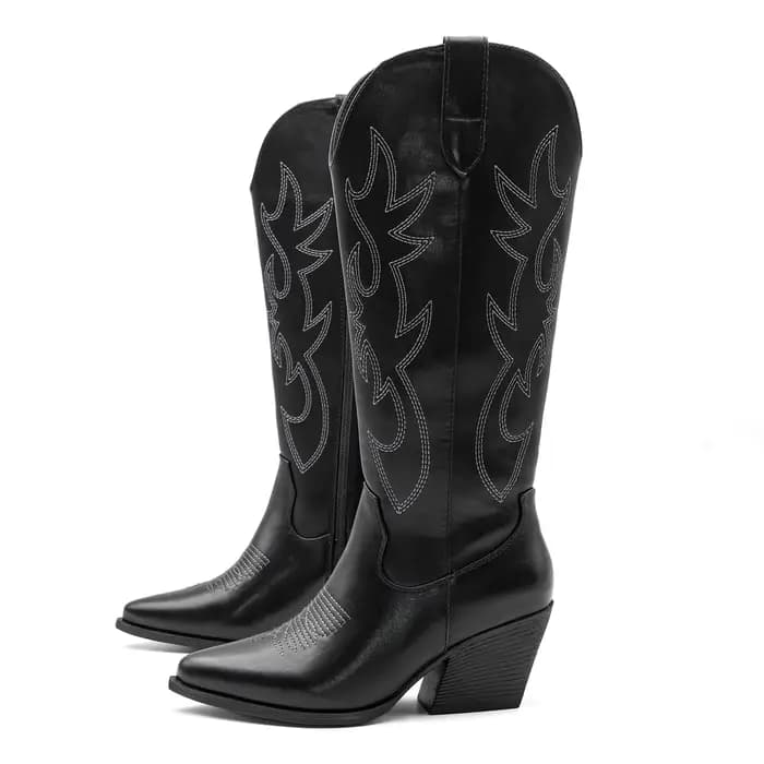 Chaussures pour femmes nouvelles bottes de Cowboy occidentales brodées femmes automne bout pointu ta