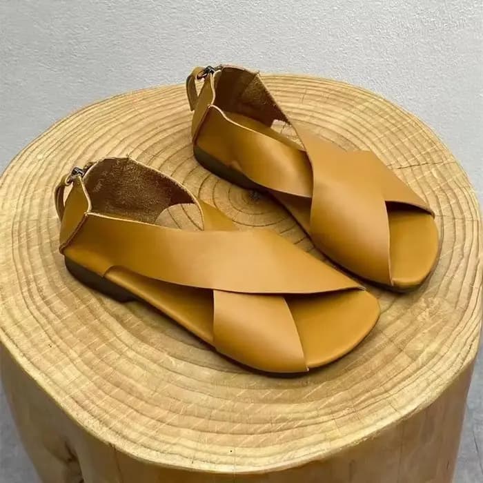 Été nouvelles femmes sandale mode bout ouvert femme Simple gladiateur chaussure appartements talon d