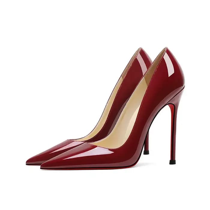 Chaussures professionnelles à talons hauts en cuir verni pour femmes, chaussures pointues de célébri
