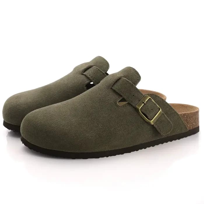 Mules en daim pour femmes, pantoufles à la mode, sabots pour hommes, sandales à semelle intérieure e