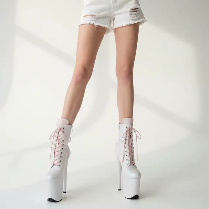 WUXIN H&P 8in Stripper talons pôle danse bottines chaussures pour femmes, plate-forme exotique chaus