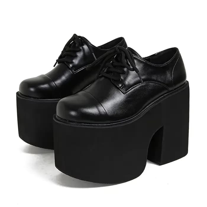 Gdgydh-Escarpins à Talons Épais pour Femme, Chaussures à Lacets Élégantes, Plateforme Oxford, Recomm