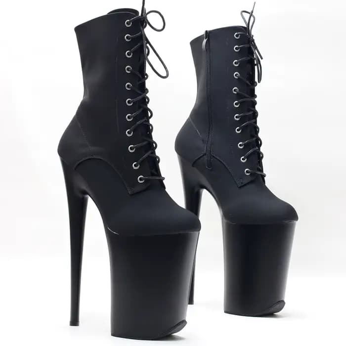 Chaussures de strip-teaseuse à talons hauts extrêmes de 23CM, bottines de danse sur poteau à lacets