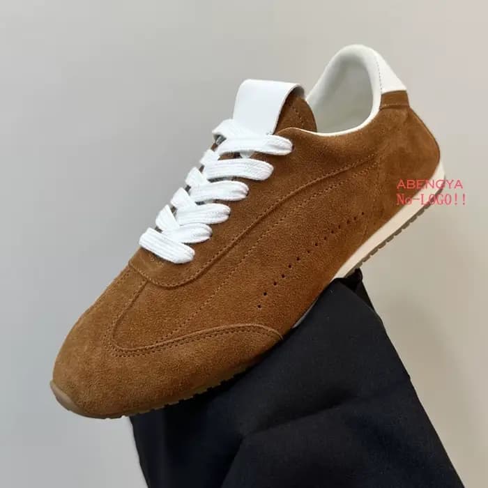 Mocassins plats en daim kaki pour femmes, chaussures de marche en cuir à lacets, espadrilles décontr