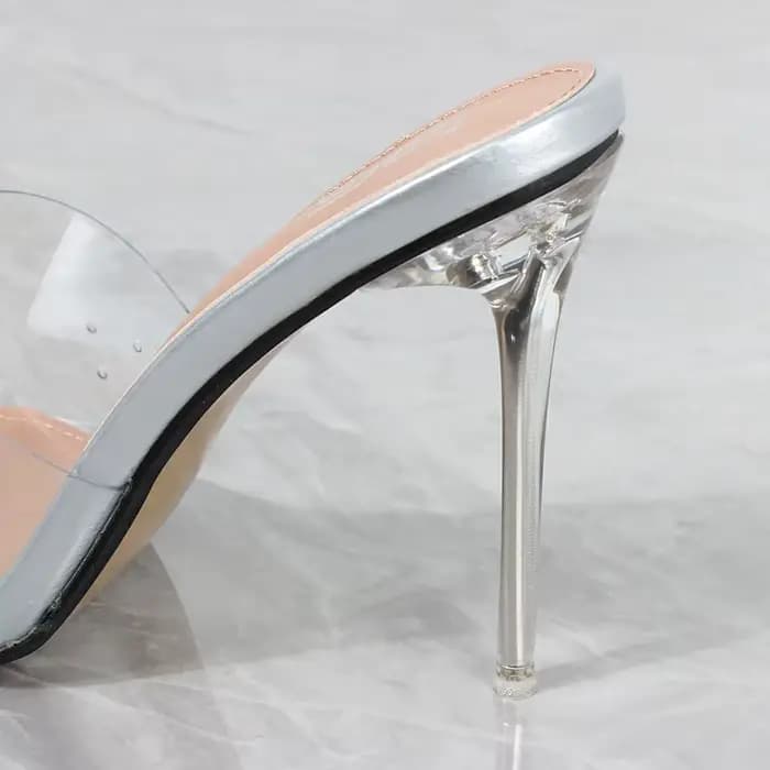 Sandales à bout ouvert en PVC pour femmes, pantoufles à talons super hauts, mode extérieure, chaussu