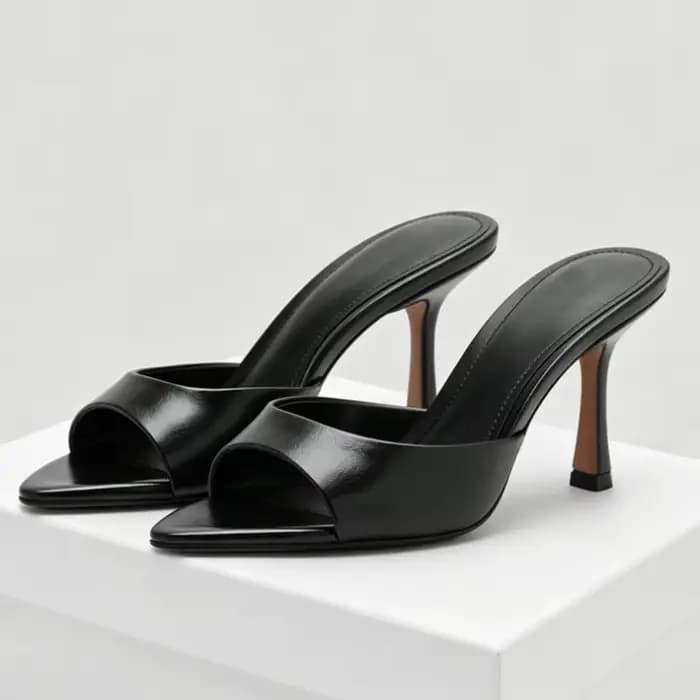Sexy marque talons hauts diapositives femmes pantoufles nouvel été sandales à bout ouvert femme conc